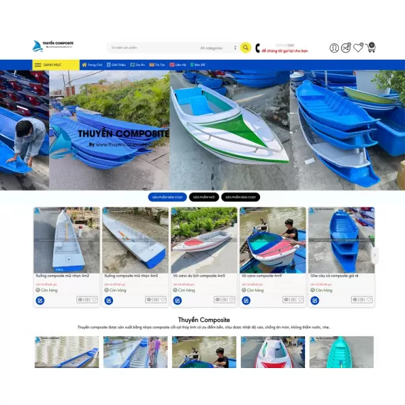 Dự Án Bán Hoặc Cho Thuê Website Chuyên Cung cấp Thuyền Composite