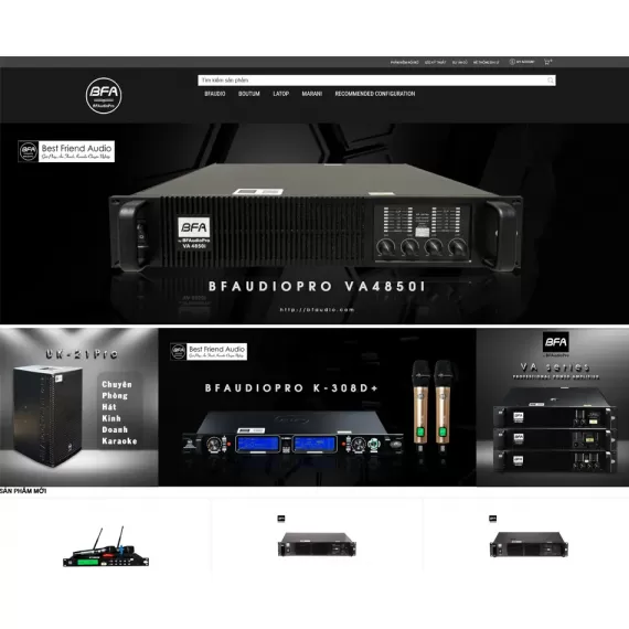 Thiết Kế Website Cung Cấp Thiết Bị Âm Thanh Gia Đình Và Phòng Karaoke BFaudio - BFaudioPro